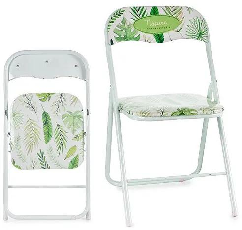 Cadeira de Campismo Acolchoada Branco PVC (45 x 78 x 44 cm)