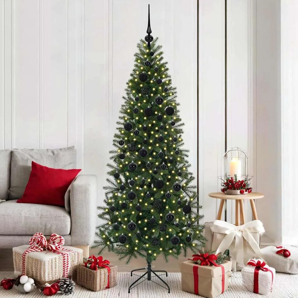 vidaXL Árvore de Natal Artificial com 300 LEDs Verde 180 cm PE e PVC
