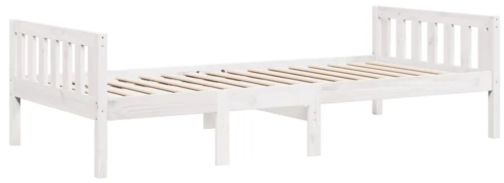 Cama de criança sem colchão 90x190 cm pinho maciço branco