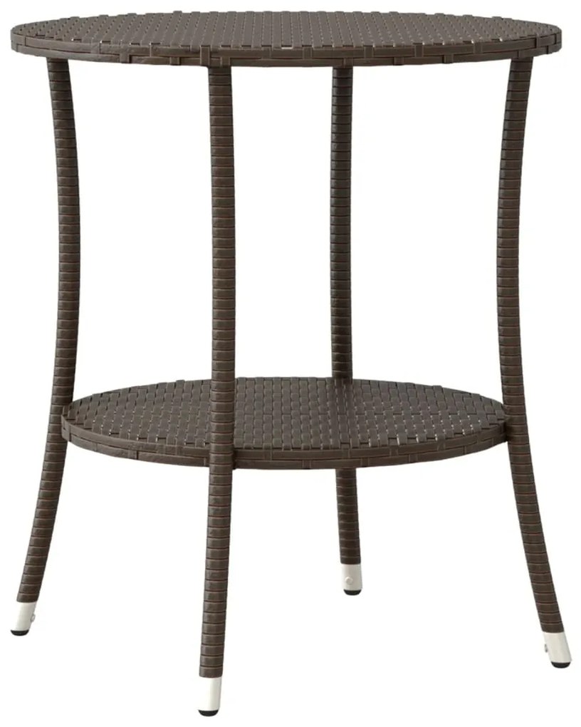 3 pcs conjunto bistrô com almofadões vime PE castanho