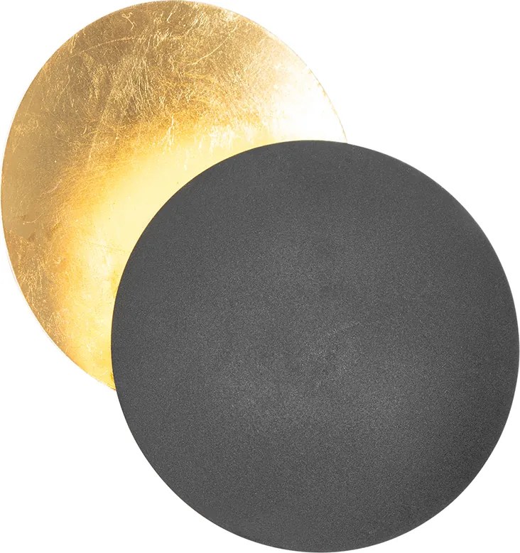 Candeeiro de parede inteligente preto com dourado incluindo Wi-Fi G9 - Sunrise