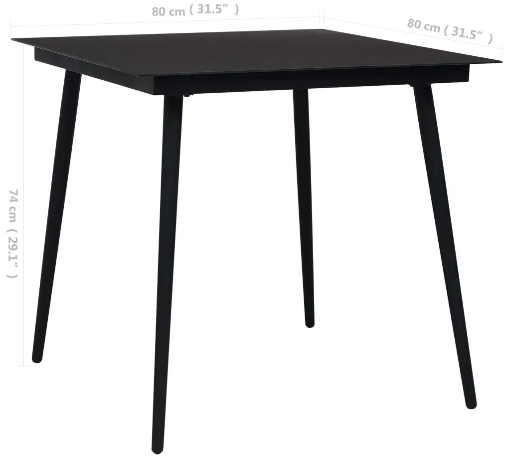 5 pcs conjunto de jantar p/ jardim corda de algodão e aço preto