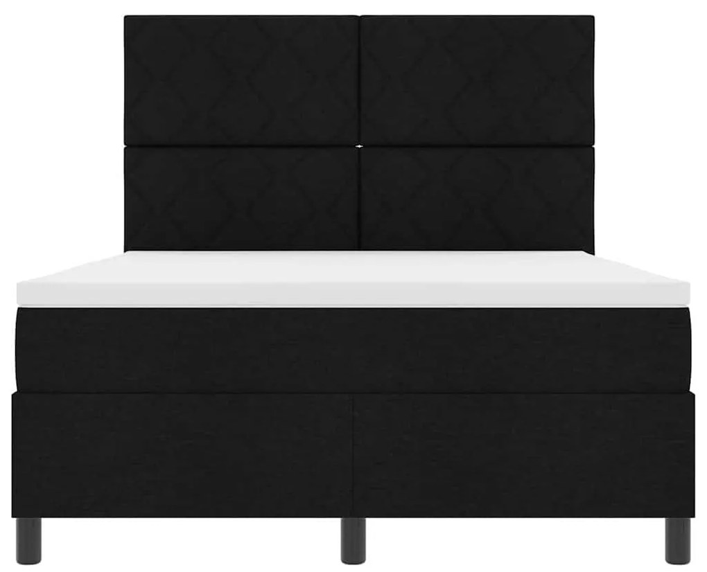 Cama Box com colchão e luz LED preta, 160 x 200 cm