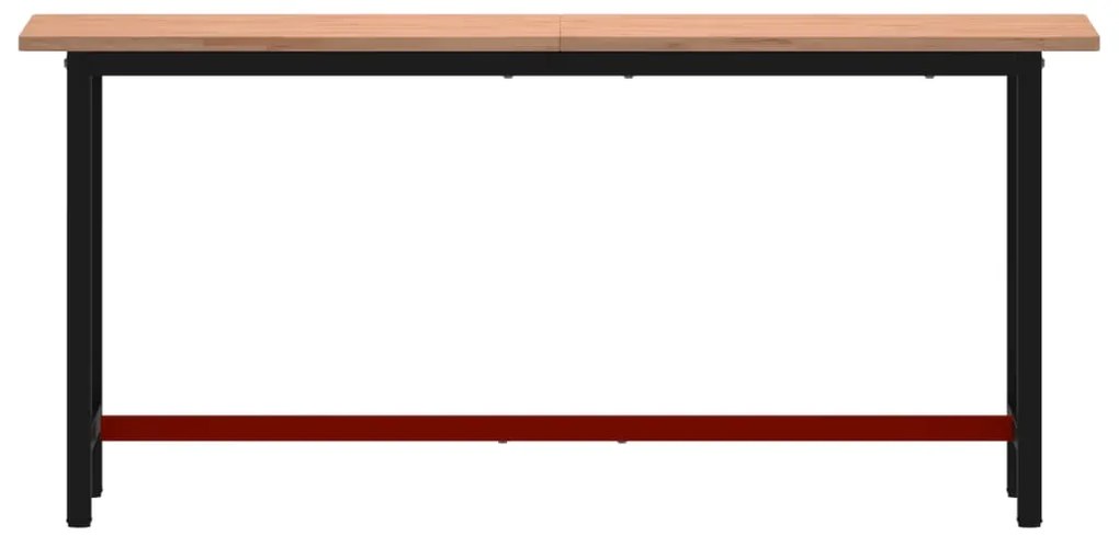 Bancada de trabalho 180x55x81,5 cm madeira de faia maciça/metal