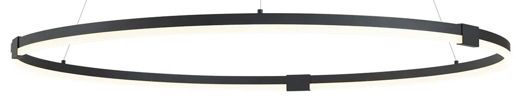 Candeeiro suspenso de design preto 120cm Incl. LED regulável em 3 níveis - Anello Design