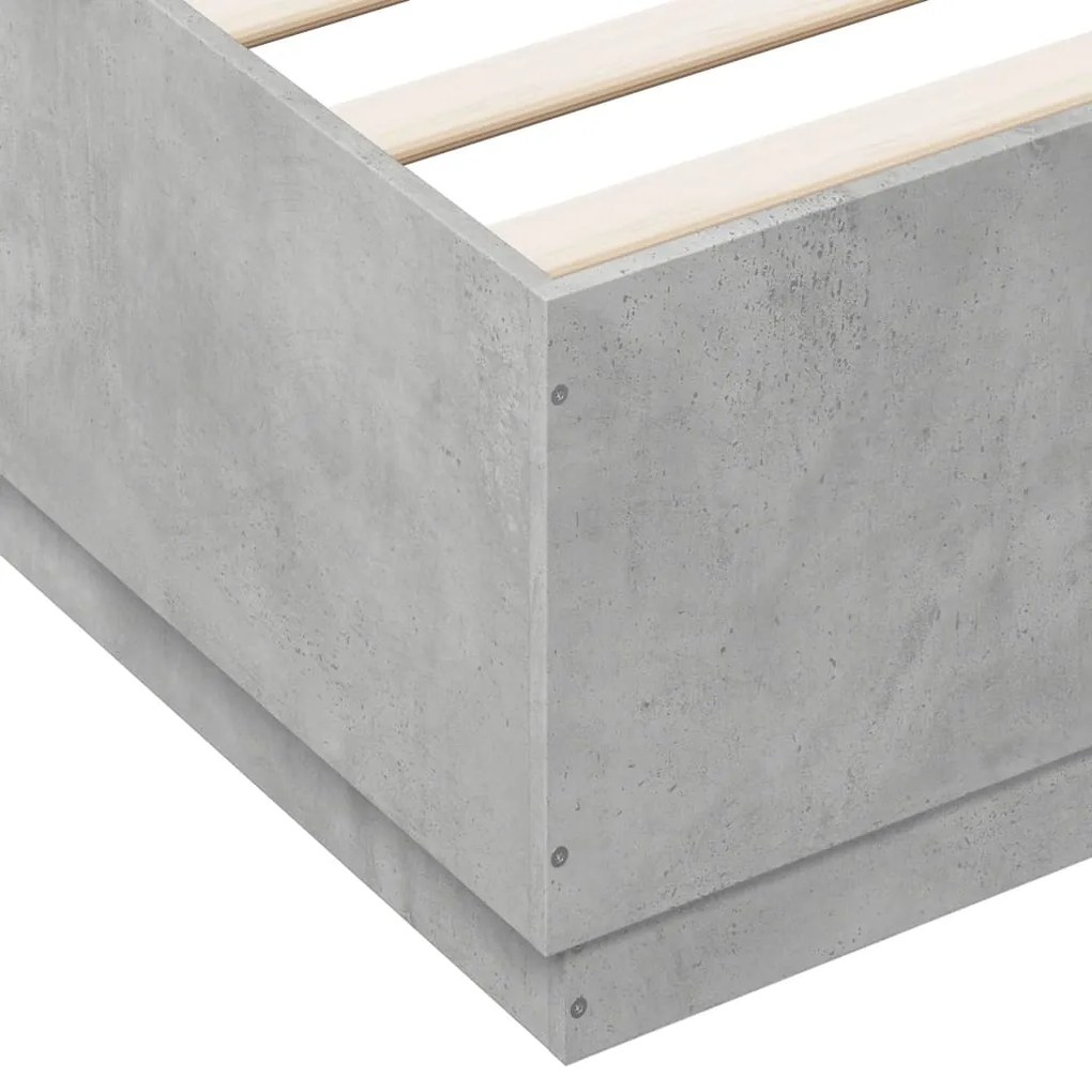 Estrutura de cama 200x200 cm derivados de madeira cinza cimento
