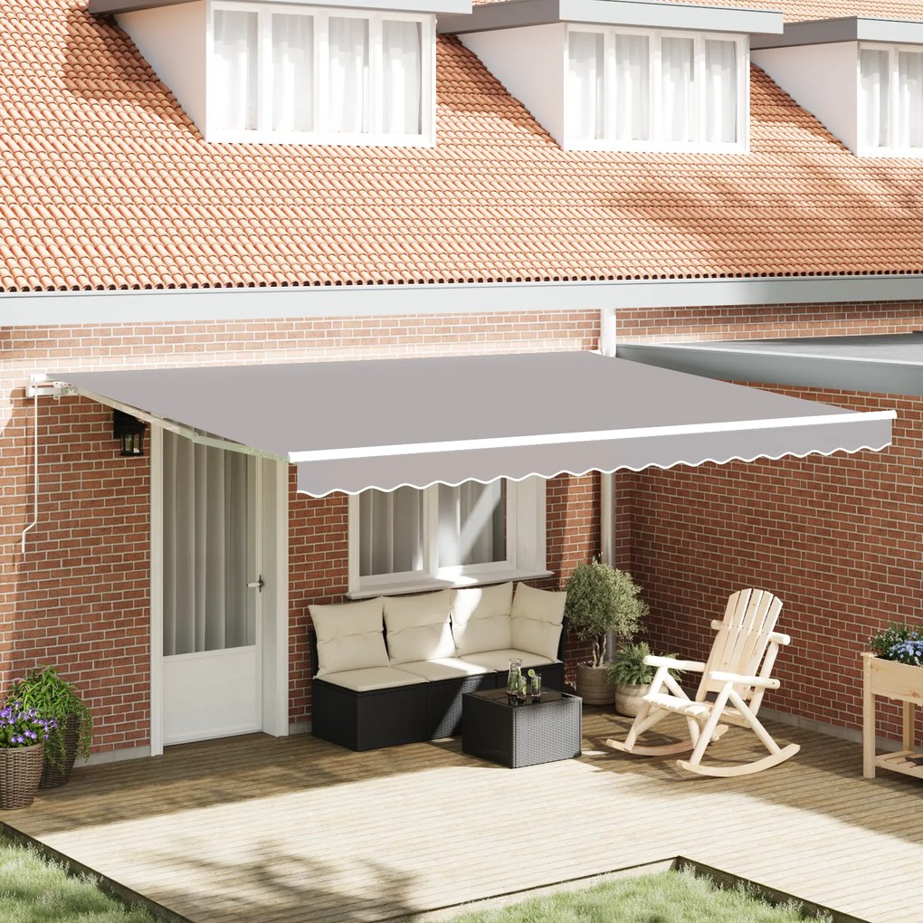 Toldo Retrátil Manual vidaXL Cinza Claro 450x350 cm