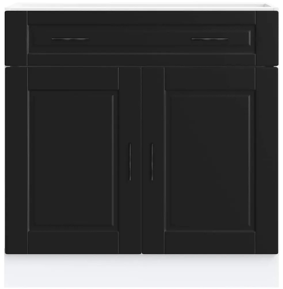 Armário base de cozinha Porto derivados de madeira preto