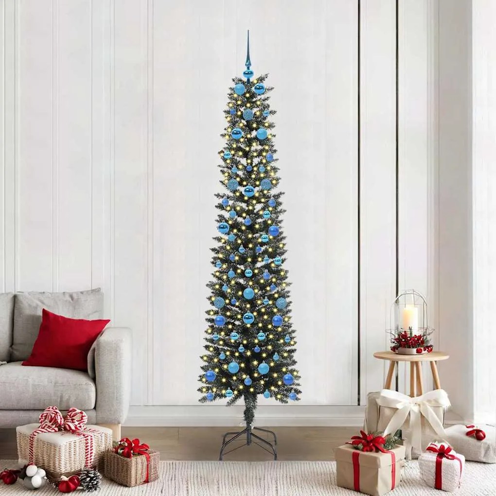 vidaXL Árvore de Natal Artificial Verde 210 cm PVC, Plástico e Aço