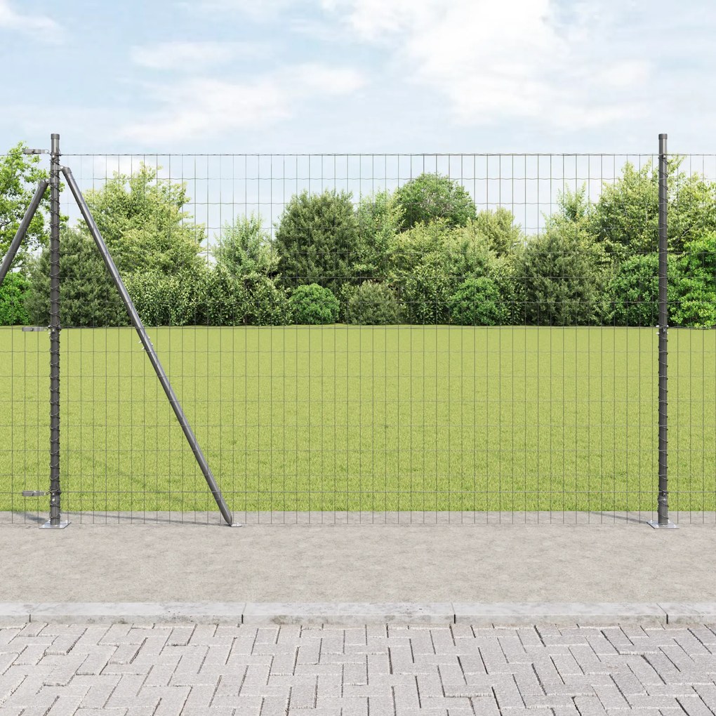 Cerca Euro da com 7 Postes Flanged 1.4x10 m de Aço Galvanizado