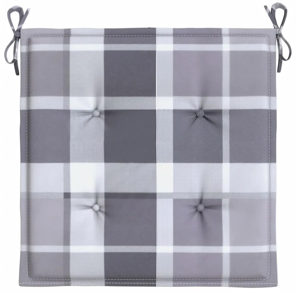 Almofadões cadeiras jardim 6pcs tecido oxford xadrez cinzento