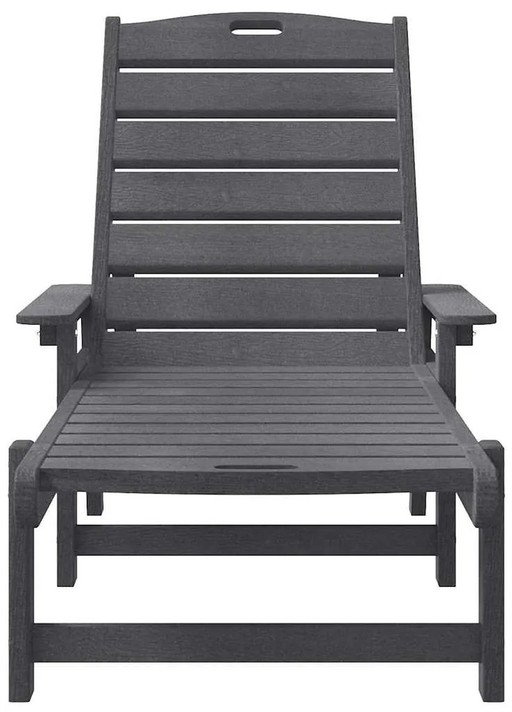 Espreguiçadeiras 2 pcs Cinzento Claro 162x53x98.5 cm HDPE