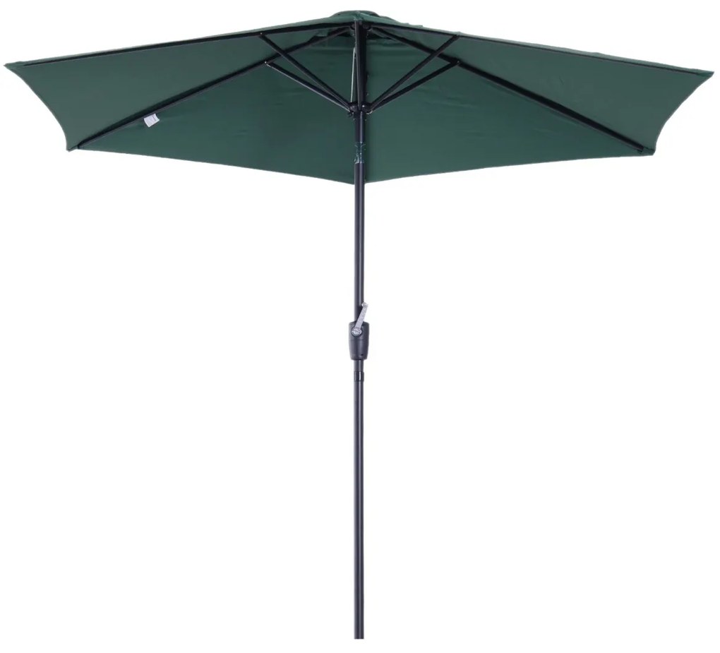 Sombrinha Guarda-sol Reclinável com Manivela de Alumínio com Tela de Poliéster para Jardím Pátio Terraço - Φ2.7x2.35m