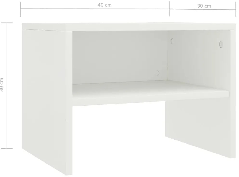 Mesas-de-cabeceira 2 pcs 40x30x30 cm contraplacado branco