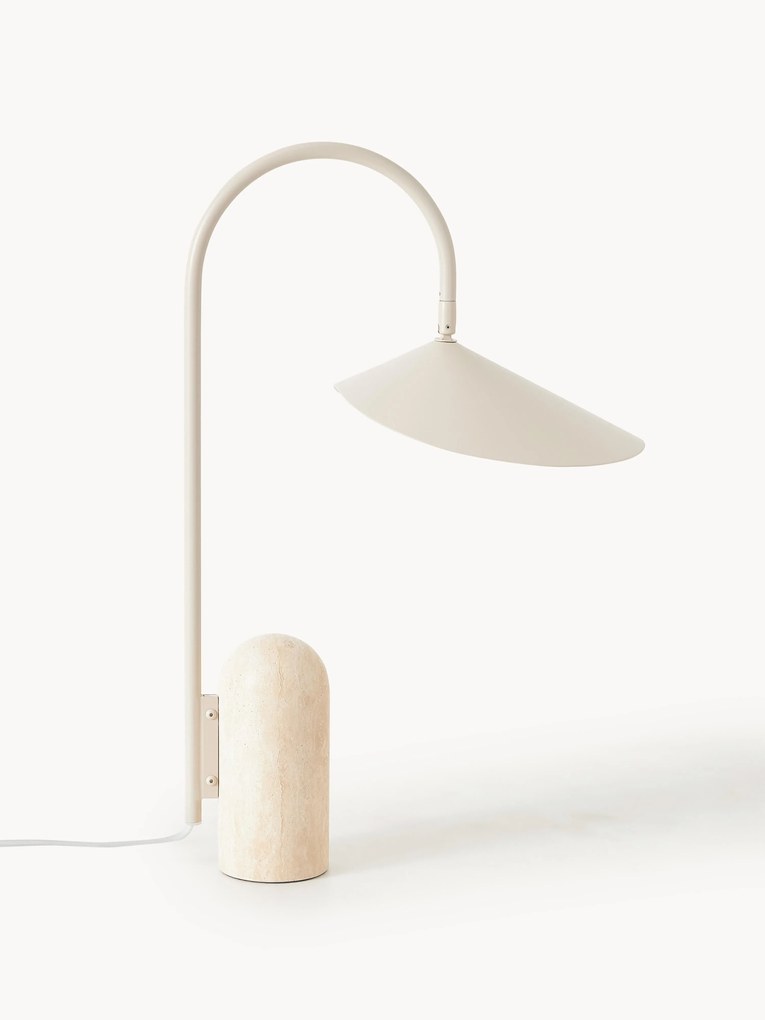 Candeeiro de mesa grande regulável com base em mármore Arum