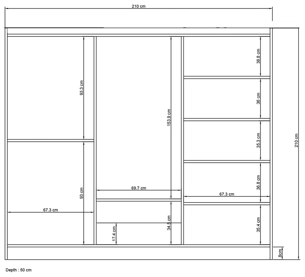 Roupeiro Lavinia – Branco – 210x210x50 cm
