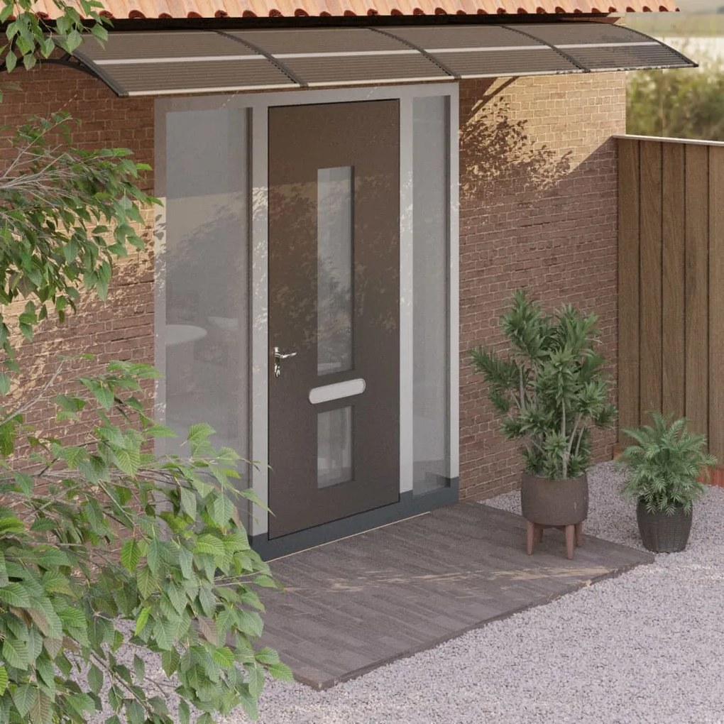 153593 vidaXL Toldo para porta 350x80 cm policarbonato preto