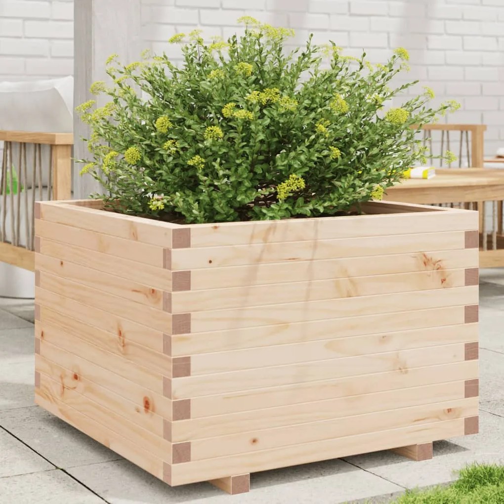 vidaXL Vaso/floreira de jardim 70x70x49,5 cm madeira de pinho maciça