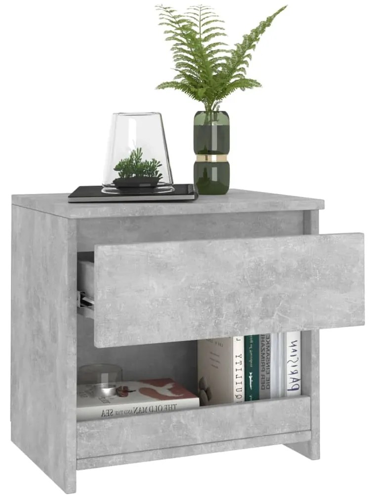 Mesas de cabeceira 2 pcs 40x30x39 cm contrapl. cinzento cimento