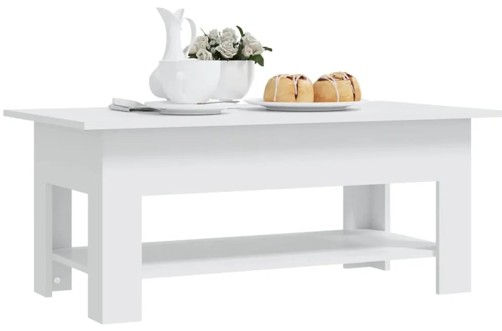 Mesa de centro 102x55x42 cm aglomerado branco