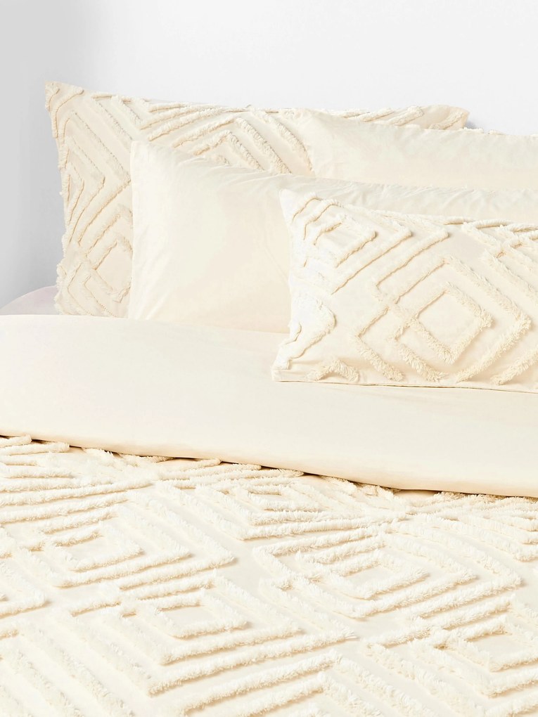 Capa de edredão em percal de algodão com acabamento tufado Phil