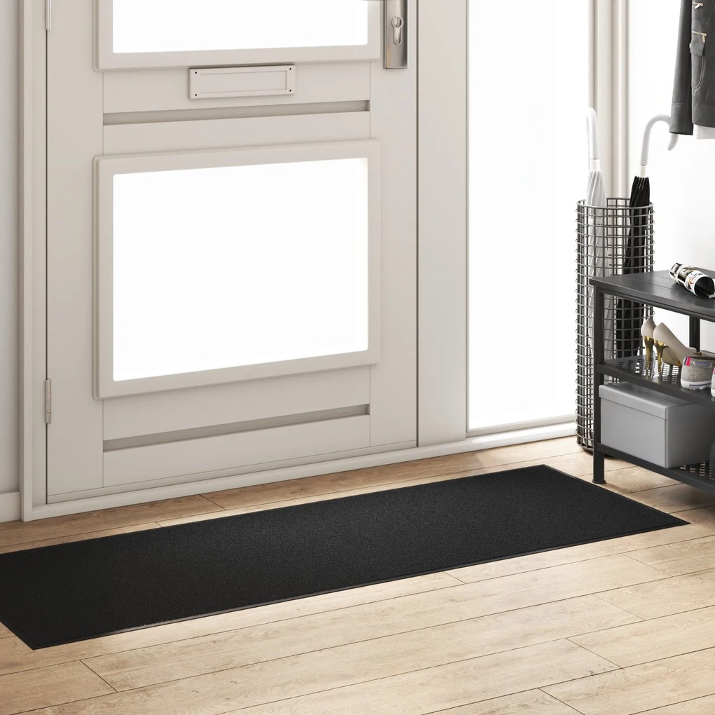 Capacho Retangular vidaXL Preto 60x180 cm