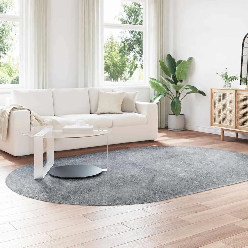 Tapete shaggy de pelo alto NAVARRA 300x200 cm cinzento prateado