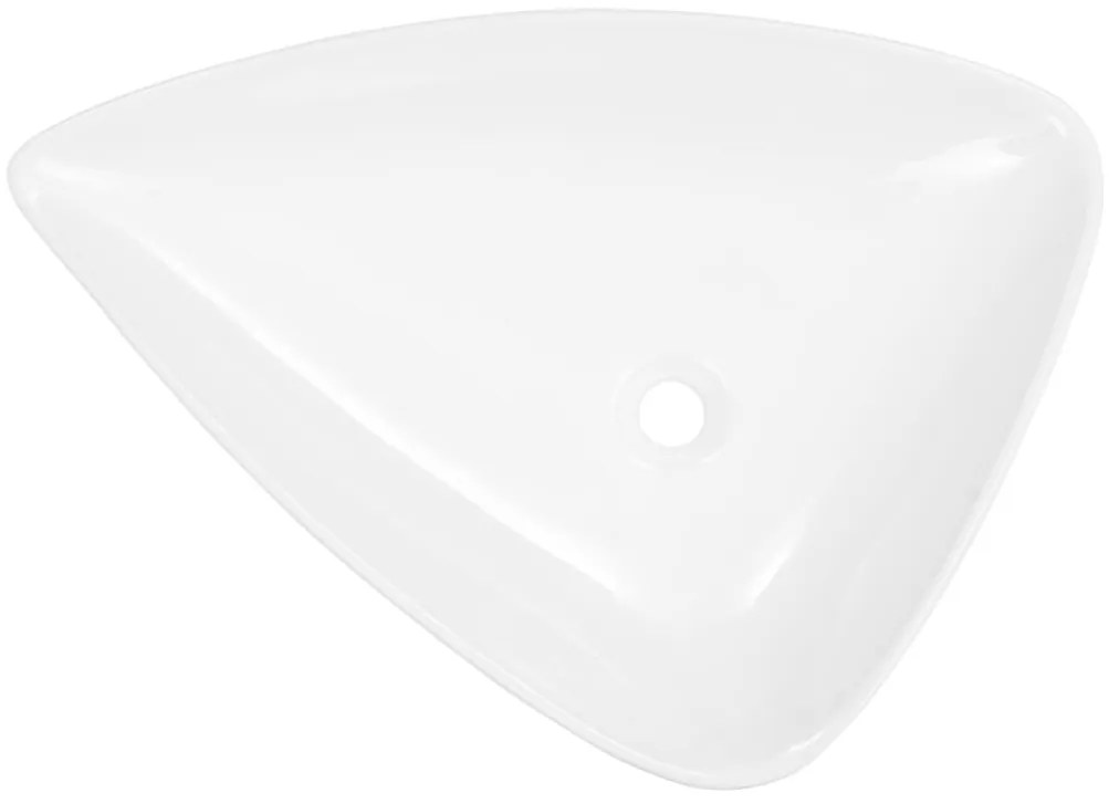 Lavatório em cerâmica 645x455x115 mm branco triangular
