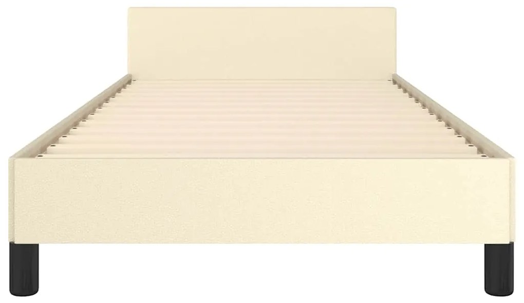 Estrutura cama c/ cabeceira sem colchão 90x200 cm creme