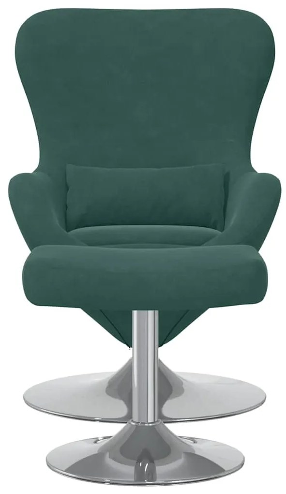 Cadeira Ovo 2 pcs Verde-escuro Médio Tecido