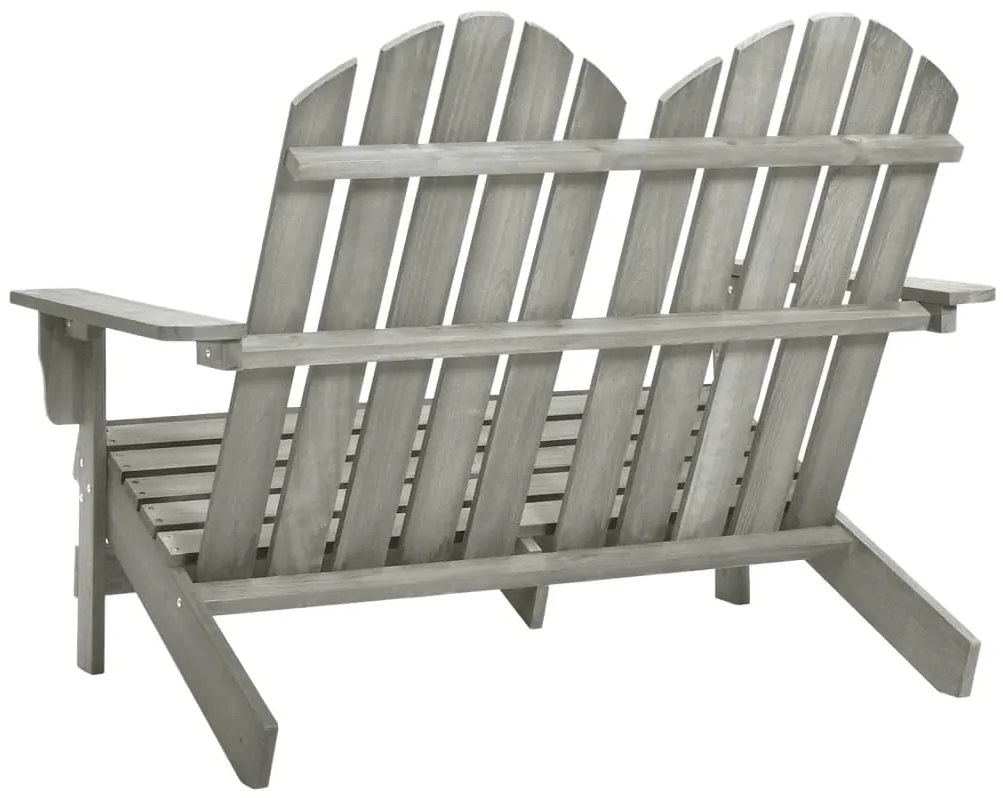 Cadeira de jardim Adirondack 2 lugares abeto maciço cinzento
