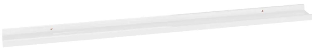 Prateleiras de parede 4 pcs 115x9x3 cm branco brilhante