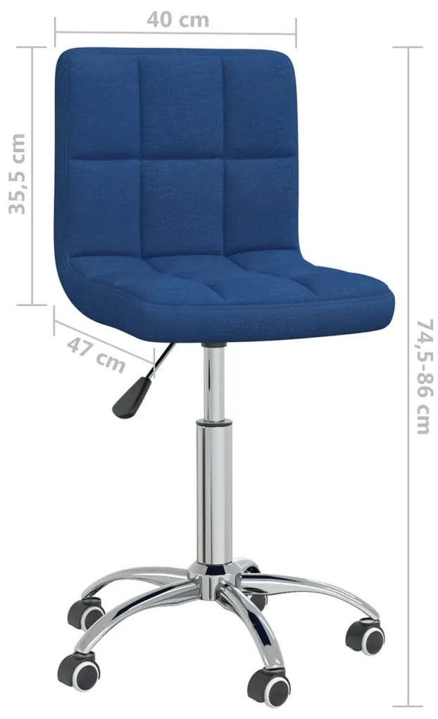 Cadeira de jantar giratória tecido azul