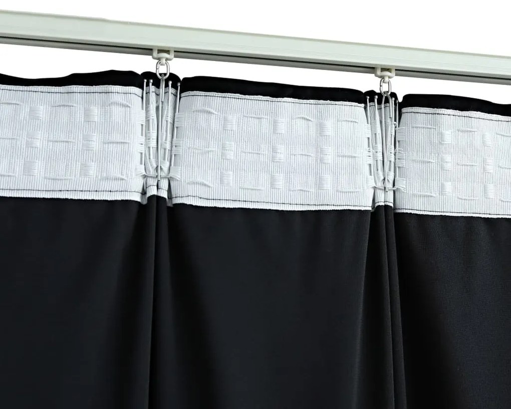 Cortinas blackout com ganchos 2 pcs 140x225 cm veludo preto