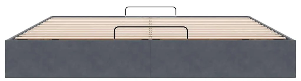 Estrutura de cama otomana sem colchão 200x200cm cinzento escuro