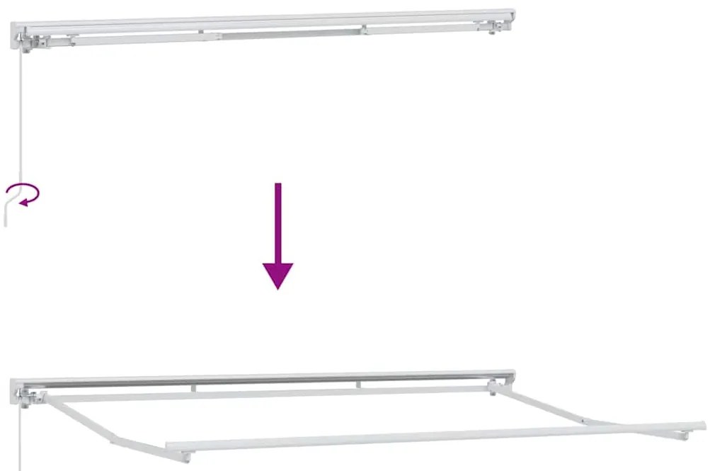 Toldo Manual Manual Branco 3.5 x 2 m