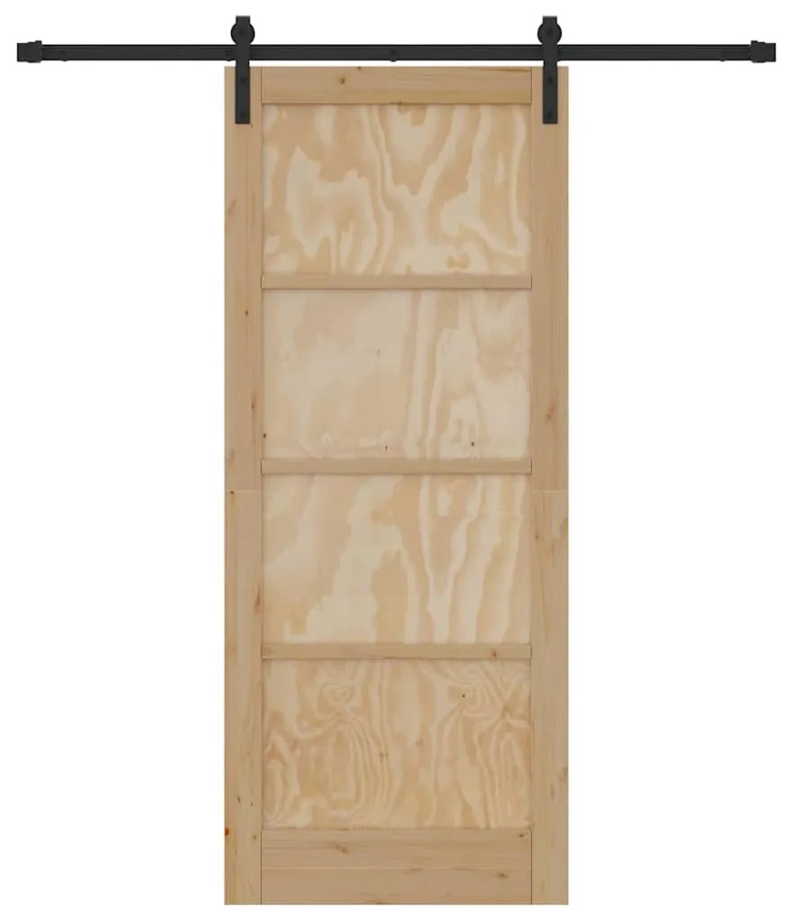 Porta Deslizante vidaXL com Conjunto de Hardware 83x202 cm Madeira Sól