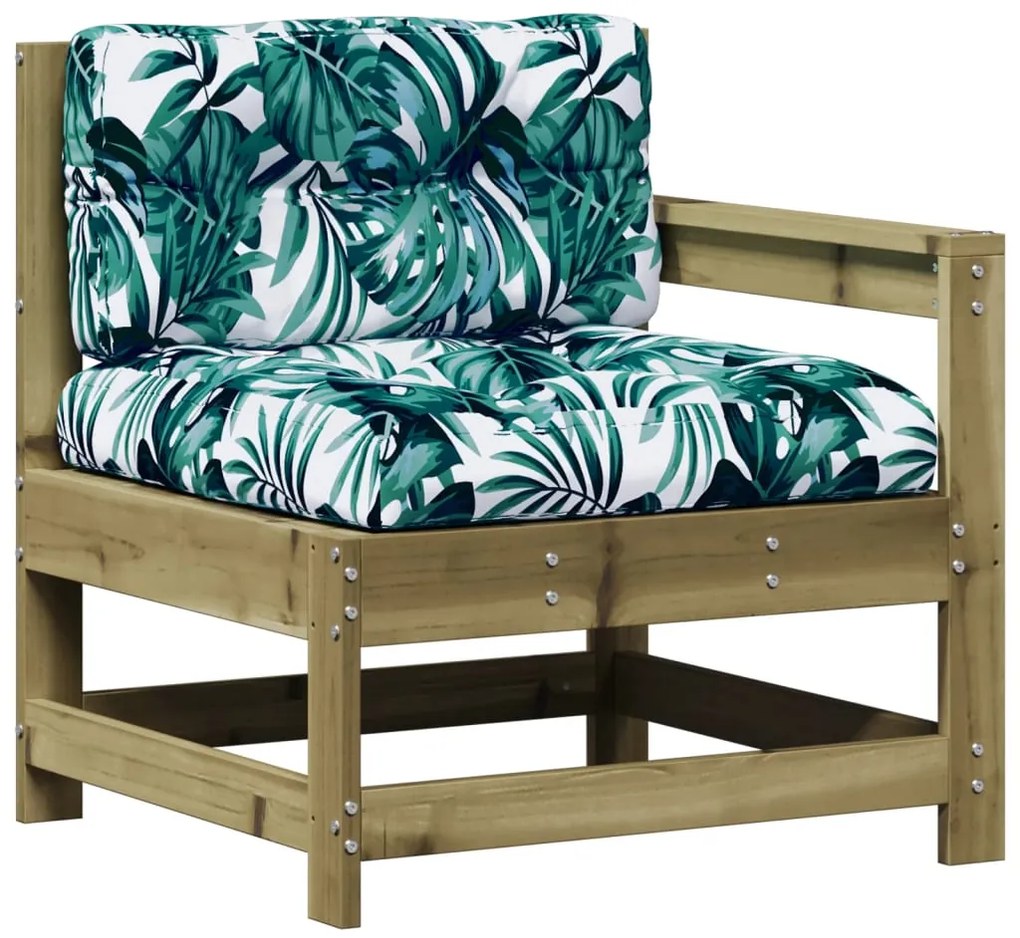 6 pcs conjunto lounge de jardim c/ almofadões pinho impregnado