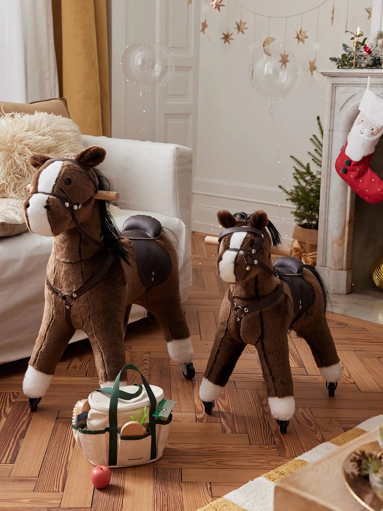 Cavalo com rodas, em madeira FSC® marrom