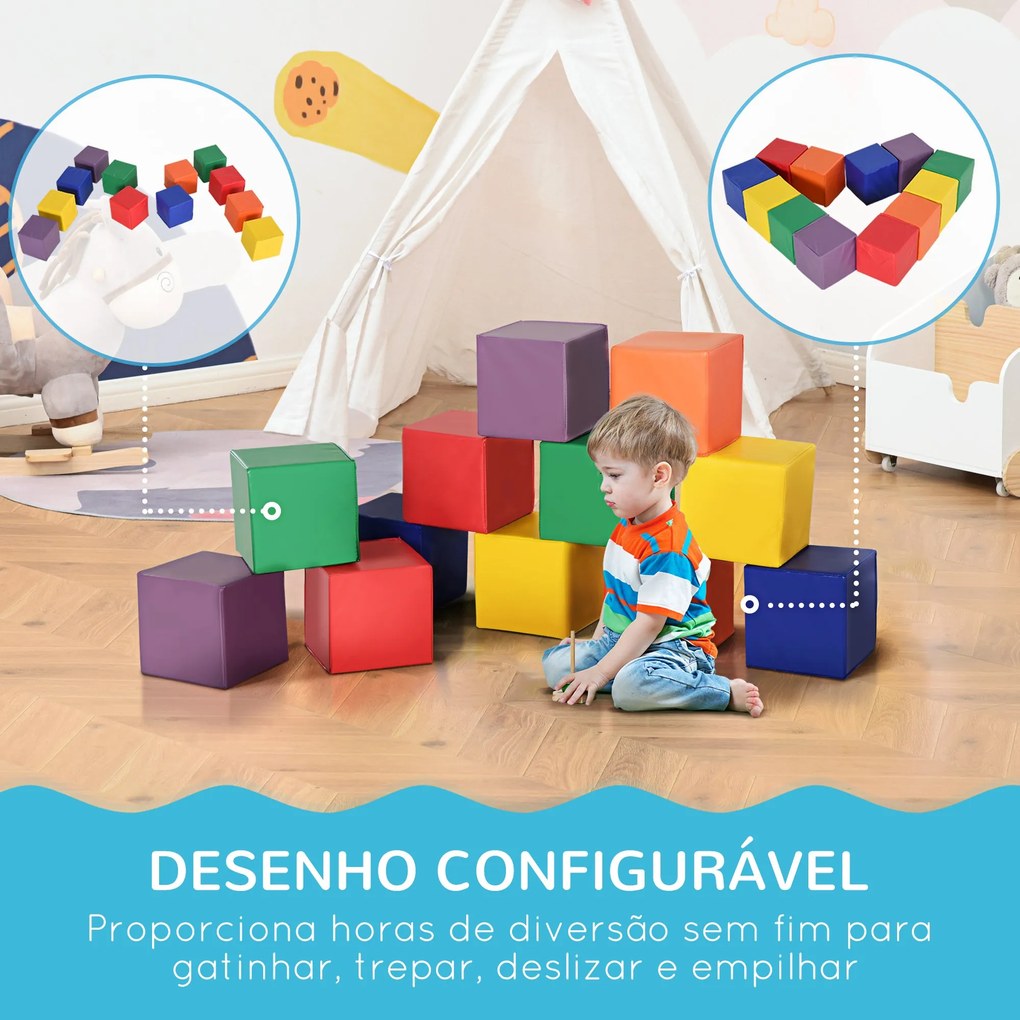 Conjunto de 12 Blocos Psicomotricidade para Crianças Blocos de Constru