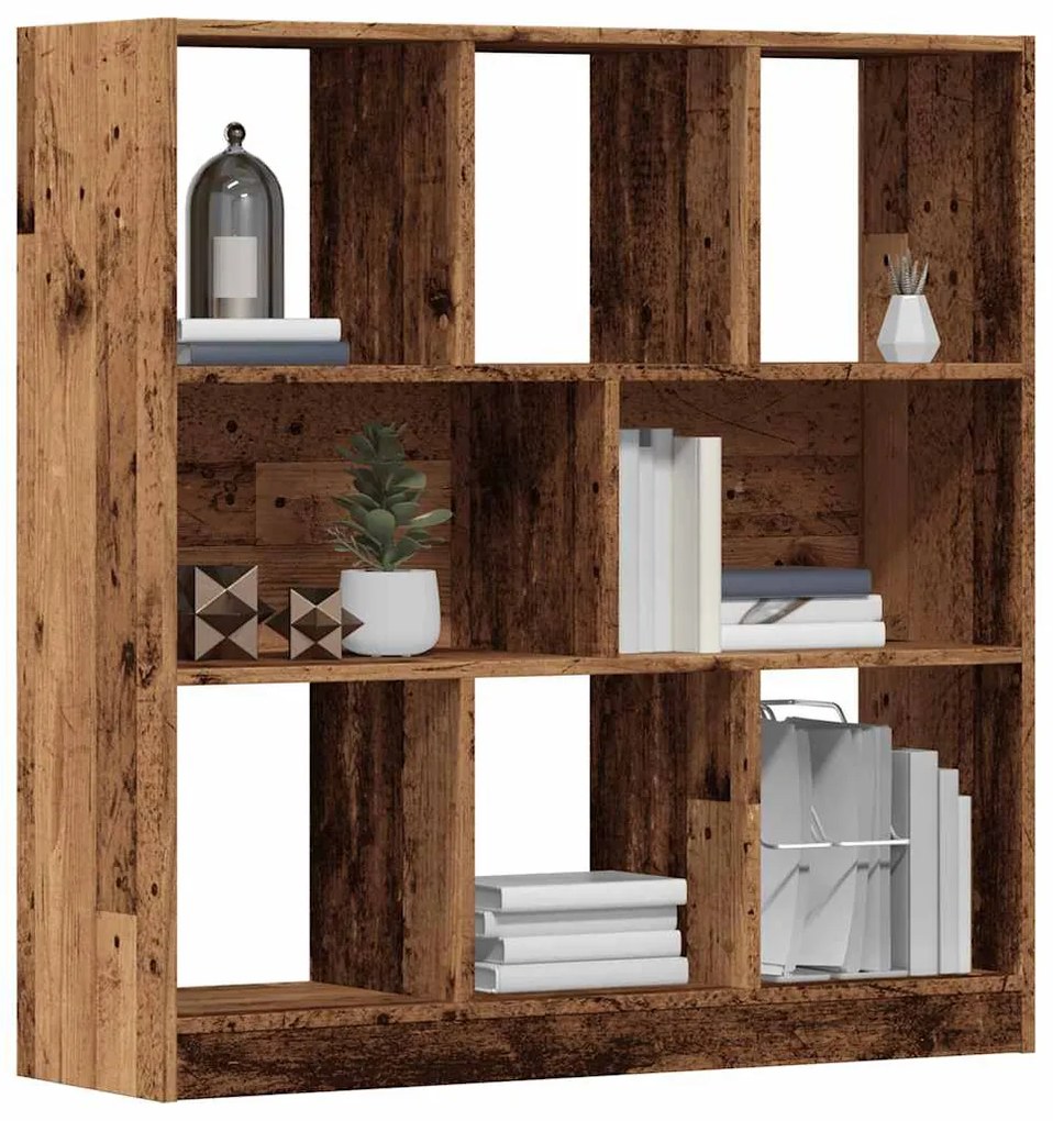 Estante 97,5x29,5x100 cm contraplacado madeira velha