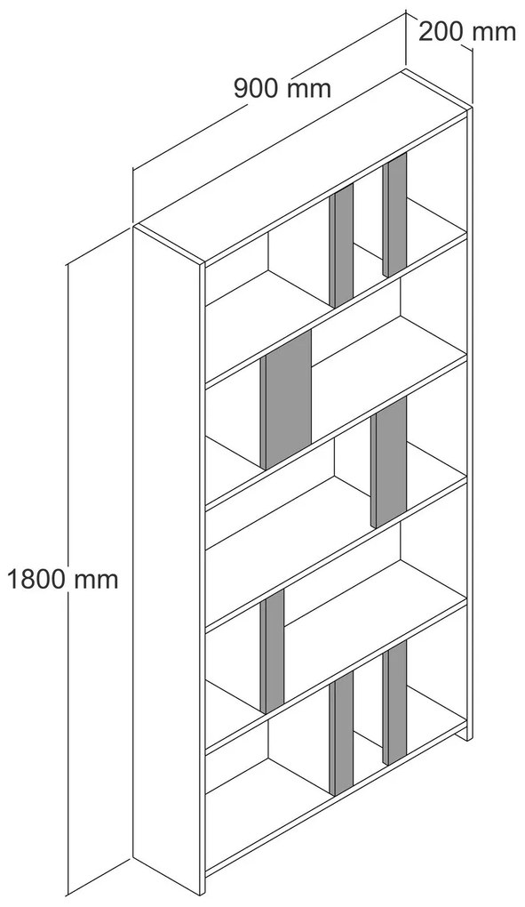 Estante Lima – Travertino – 90x180x20 cm