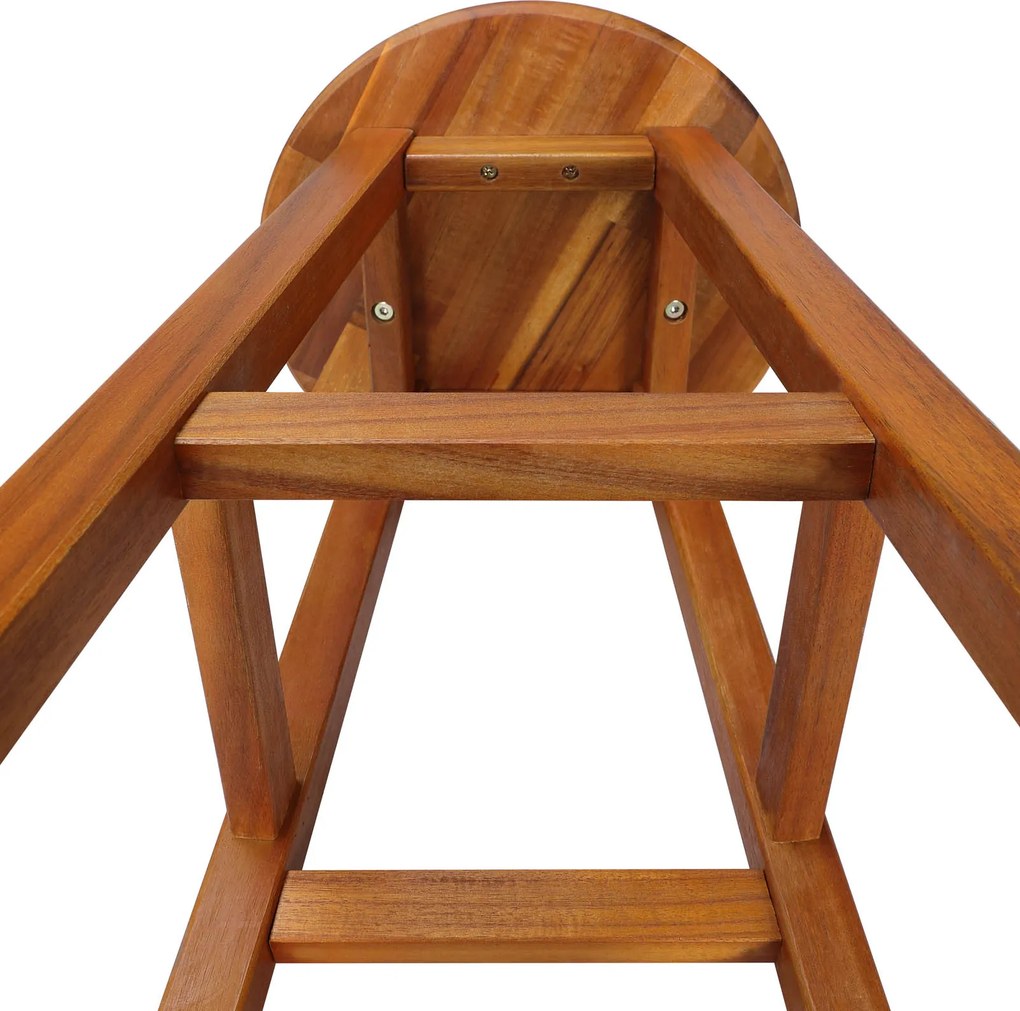 Conjunto de 2 bancos altos bar em madeira de acácia 76x34x34cm Castanho