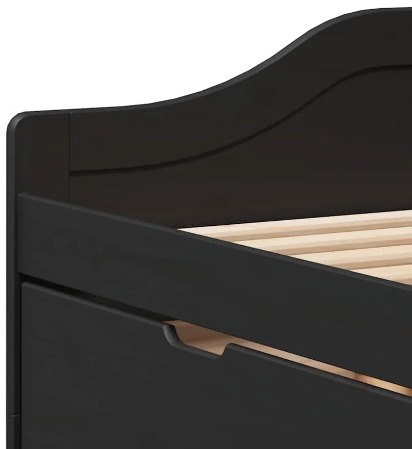 Sofá-cama com 3 gavetas sem colchão 90x200 cm IRUN preto