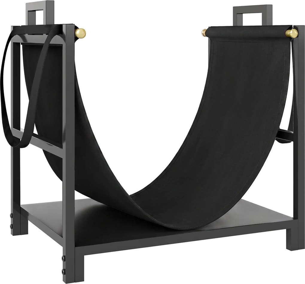 Outsunny Estante para Lenha 47,5 x 33 x 44cm Suporte Elevado com Bolsa de Lona até 50 kg Interior Exterior | Aosom Portugal