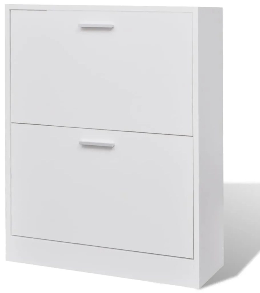 Sapateira com 2 compartimentos madeira branco