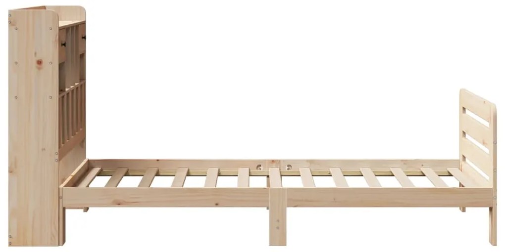 Cama com estante sem colchão 75x190 cm pinho maciço
