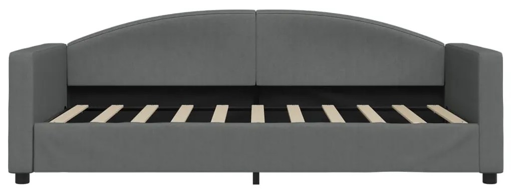 Sofá-cama com colchão 90x190 cm tecido cinzento-escuro