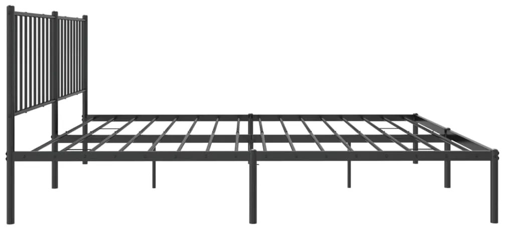 Estrutura de cama em metal com cabeceira 150x200 cm preto