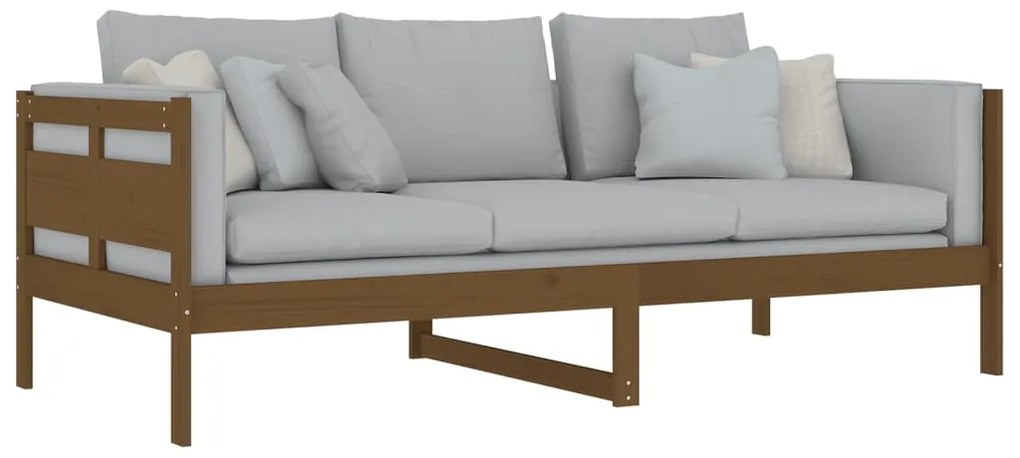 Sofá-cama 90x200 cm madeira de pinho maciça castanho-mel